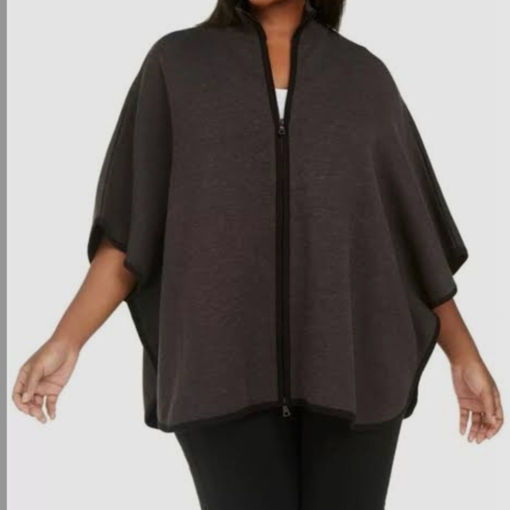 NWT Anne Klein Charcoal Sweater Poncho